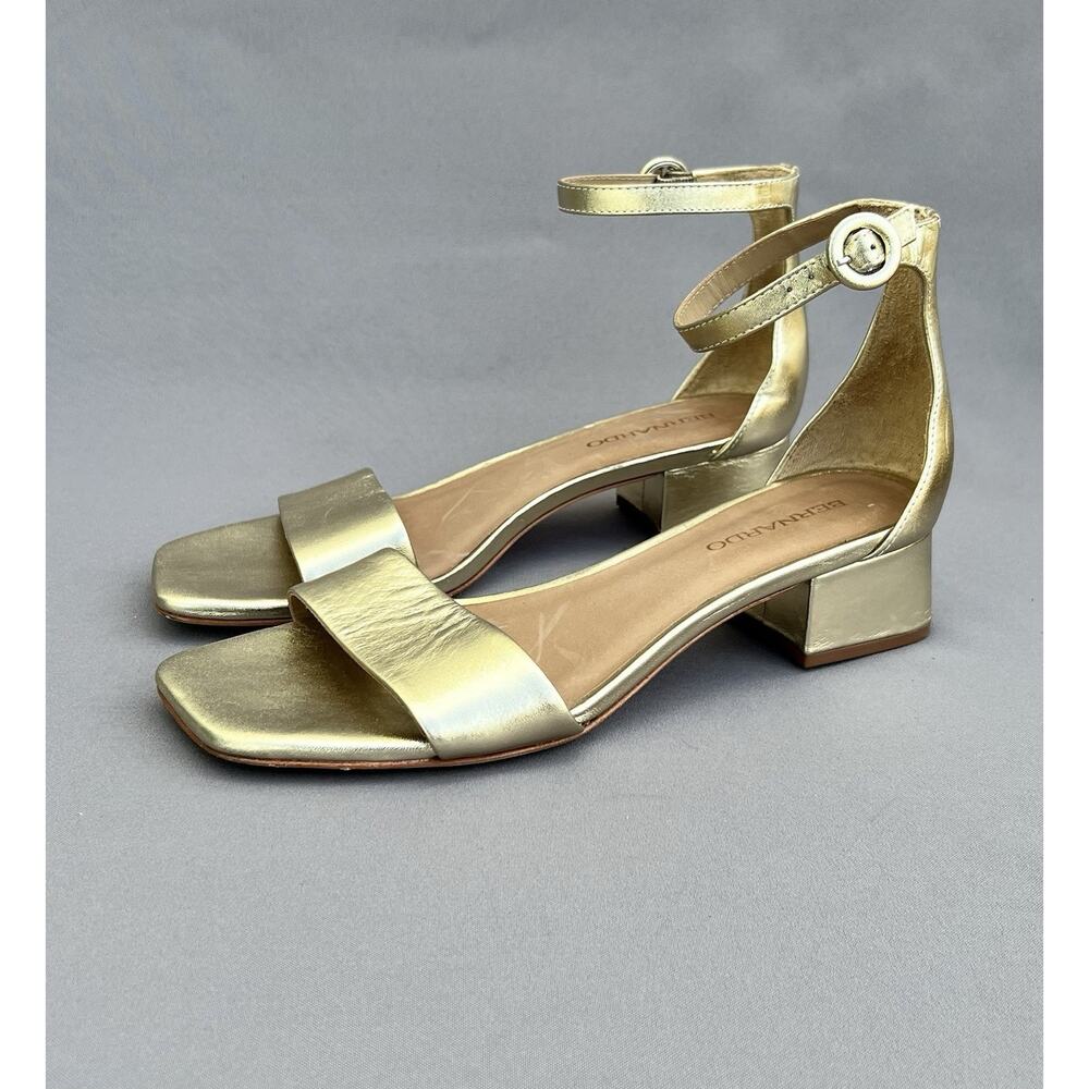 BERNARDO Jalena Low Heel Sandal Champagne Antique Calf Women's Size 8.5 US - Picture 13 of 13